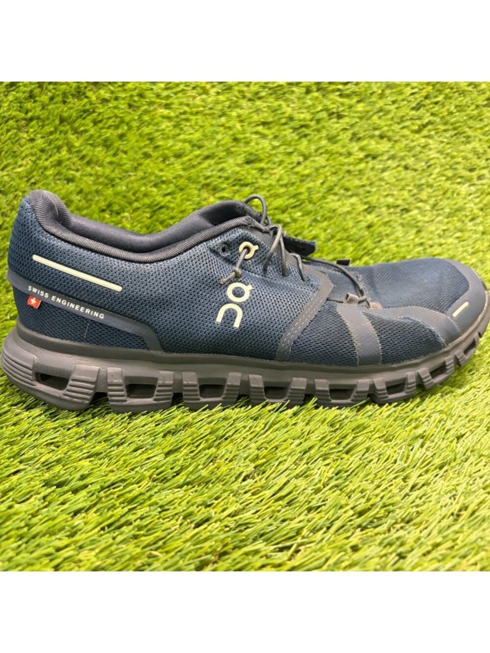 On Cloud 6 Mens Size 9 Blue White Athletic Running Walking Slip-On Shoes Sneaker